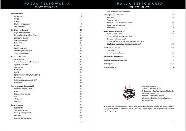 Pasja Testowania - spis treści